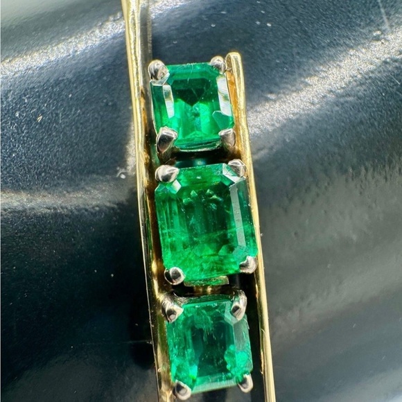 Solid 14k Gold Bracelet / Emerald / 7.7g / 7” wrist - Picture 2 of 10